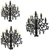 3 Candelabri da appendere neri - carta