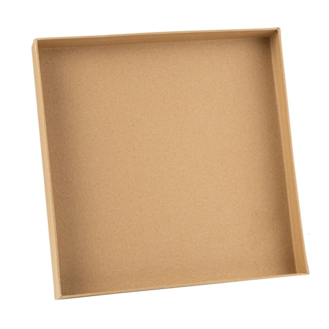 Vassoio quadrato in cartone kraft - 30 cm - Alimenti 