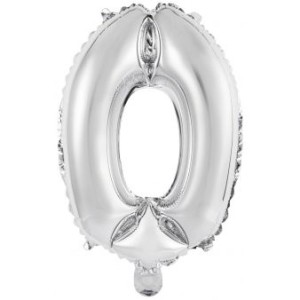 Palloncino Numero 0 Argento (35 cm)