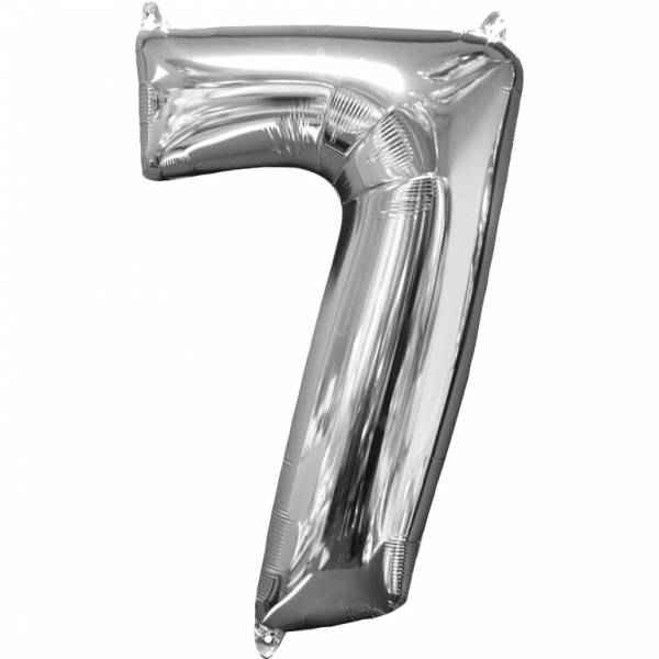 Palloncino GIGANTE Numero 7 Argento (66 cm) 