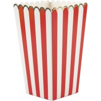 8 Scatole per Popcorn Rosso/Bianco/Oro