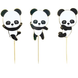 3 Decorazioni per Torte - Baby Panda