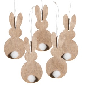 5 coniglietti pasquali da appendere al legno