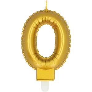 Candela Oro Numero 0 (8 cm) - Effetto Palloncino