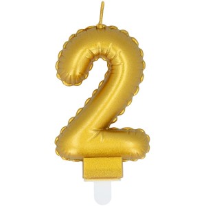 Candela Gold Numero 2 (8 cm) - Effetto Palloncino