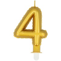 Candela Oro Numero 4 (8 cm) - Effetto Palloncino