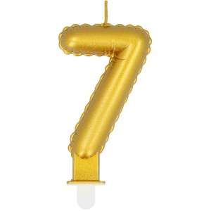 Candela Oro Numero 7 (8 cm) - Effetto Palloncino