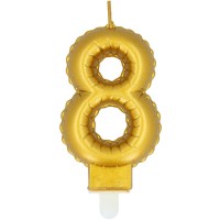 Candela Gold Numero 8 (8 cm) - Effetto Palloncino