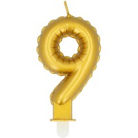 Candela Gold Numero 9 (8 cm) - Effetto Palloncino