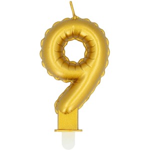 Candela Gold Numero 9 (8 cm) - Effetto Palloncino