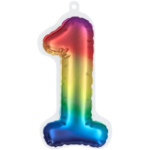 Adesivo Numero 1 (20 cm) Arcobaleno - Effetto Palloncino