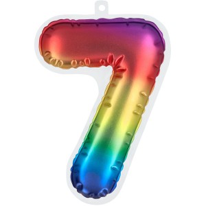 Adesivo Numero 7 (20 cm) Arcobaleno - Effetto Palloncino