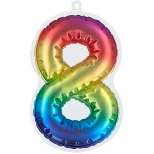 Adesivo Numero 8 (20 cm) Arcobaleno - Effetto Palloncino