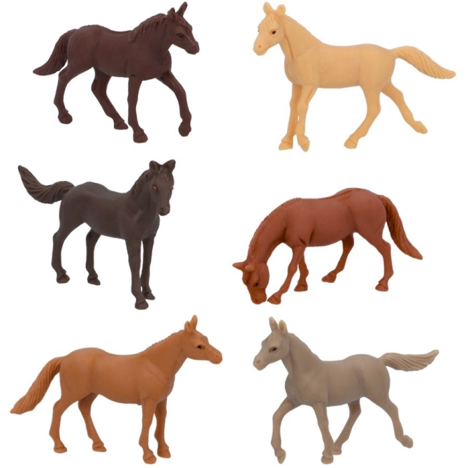 6 figurine di cavalli 