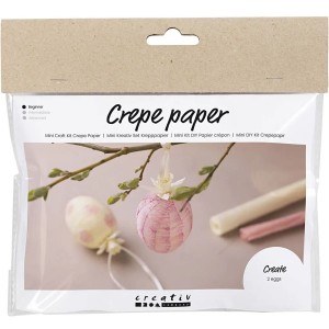 Mini kit fai da te di carta crespa - Uova di Pasqua gialle/rosa