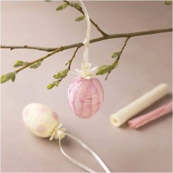 Mini kit fai da te di carta crespa - Uova di Pasqua gialle / rosa. n2