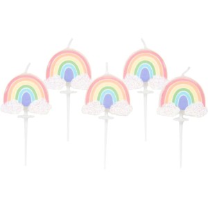 5 mini candele - Arcobaleno pastello