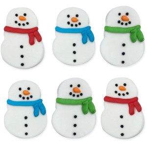 6 decorazioni pupazzo di neve (4 cm) - Zucchero