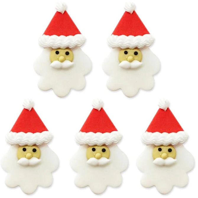 5 Decorazioni per la testa di Babbo Natale (4, 5 cm) - Zucchero 