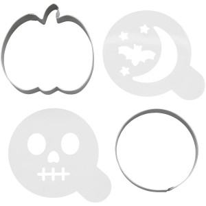 Set di 4 stampi per biscotti e stencil di Halloween