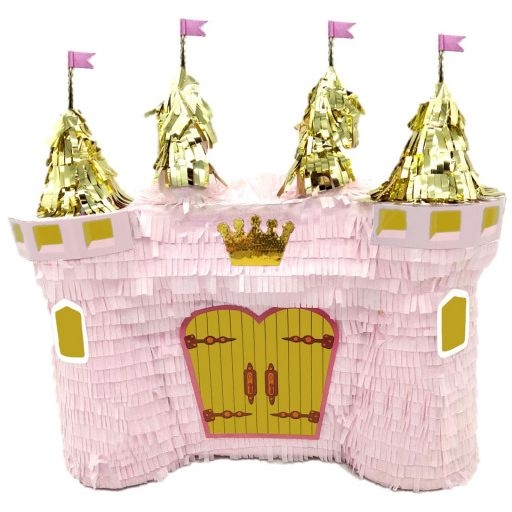 Pinata del castello della principessa - rosa / oro 