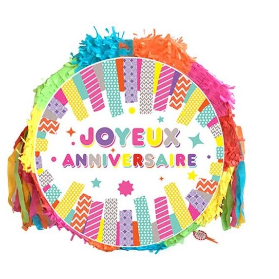 Pull Pinata Joyeux Anniversaire -  44 cm 