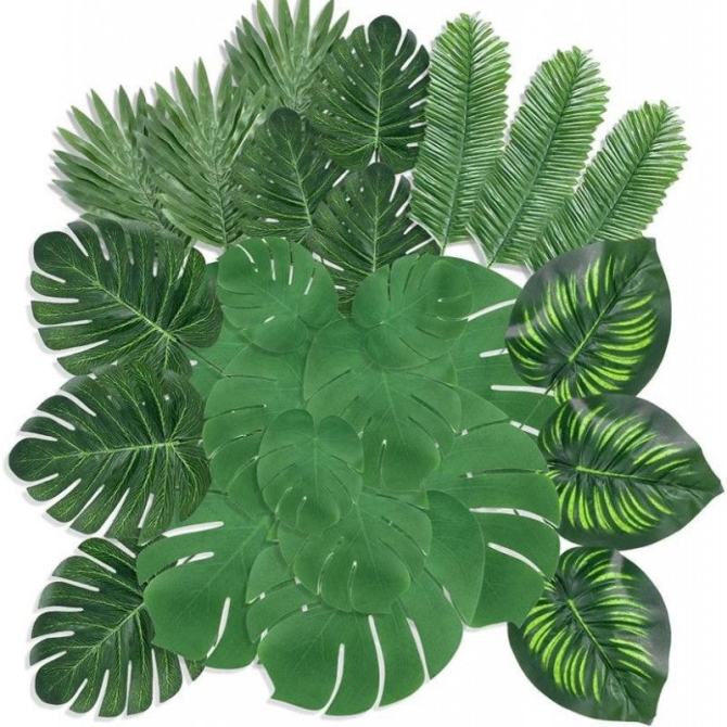 Set di 44 foglie tropicali artificiali 