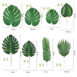 Set di 44 foglie tropicali artificiali. n2
