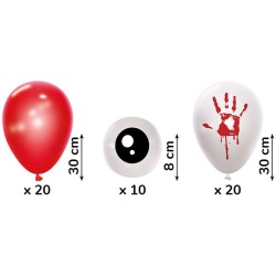 Kit 50 Palloncini Halloween Occhi Insanguinati. n1