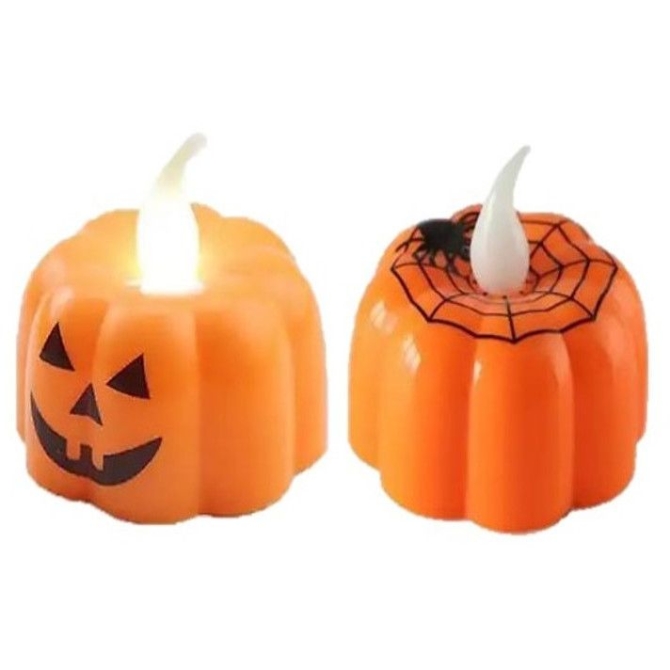 2 Candele LED Zucca - 3, 5 cm 