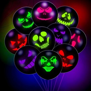 10 palloncini di Halloween - Reazione alla luce UV nera