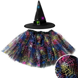 Cappello da strega per bambini  +  costume tut LED - Taglia unica. n1