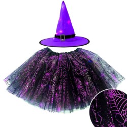 Cappello da strega per bambini  +  costume tut LED - Taglia unica. n2