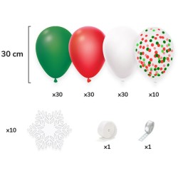 Kit Arco 100 Palloncini Natalizi  +  Fiocchi di Neve. n1