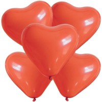 5 palloncini cuore rosso - 26 cm