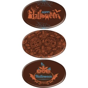 2 Piatti ovali Halloween (5,5 cm) - Cioccolato