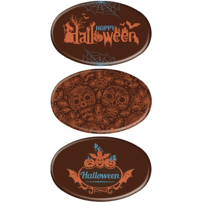 2 Piatti ovali Halloween (5, 5 cm) - Cioccolato 