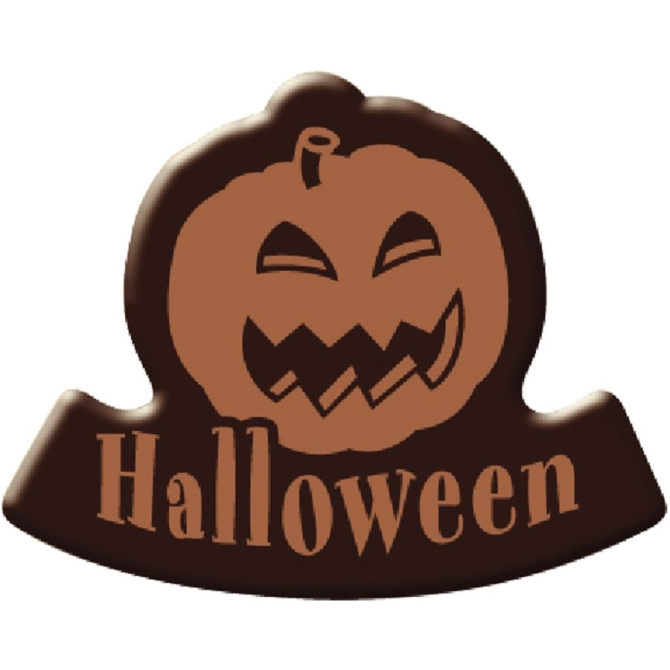 3 Piatti Zucca di Halloween (4, 8 cm) - Cioccolato 