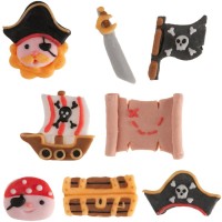 8 decorazioni pirata (2-3,5 cm) - Zucchero