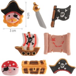 8 decorazioni pirata (2-3, 5 cm) - Zucchero. n1