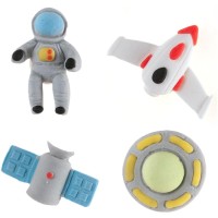 4 Decorazioni Astronauta (2-3,5 cm) - Zucchero