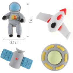 4 Decorazioni Astronauta (2-3, 5 cm) - Zucchero. n1