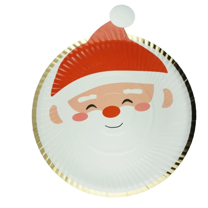 10 grandi piatti con testa di Babbo Natale 