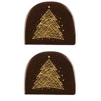 2 Estremit Tronchetto Albero Oro (7,7 cm) - Cioccolato