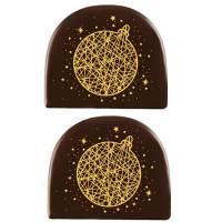 2 Estremit Tronchetto Sfera Oro (7,7 cm) - Cioccolato