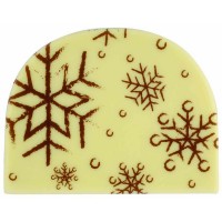 2 punte di tronco di fiocco di neve bianche (8 cm) - cioccolato