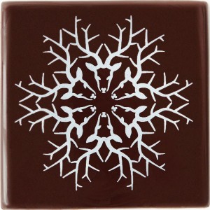 2 Punte di Tronco Deer Snowflake Range (8 cm) - Cioccolato