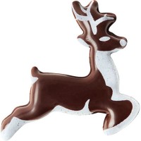 Gamma di 2 fiocchi di neve con renne (4,5 cm) - Cioccolato