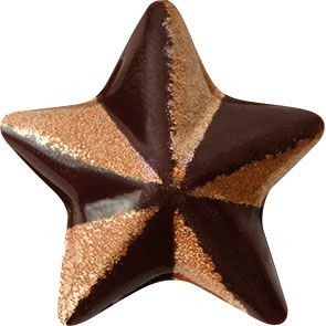 Confezione regalo con 4 stelle 3D (2, 5 cm) - Cioccolato 