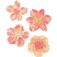 4 Fiori stampati (5,7 x 5,1 cm) - Azyme